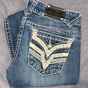 Vigoss Distressed Blue Boot Cut Jeans